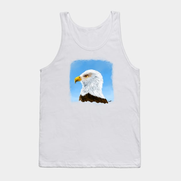 Bald Eagle Head in Profile Tank Top by FernheartDesign